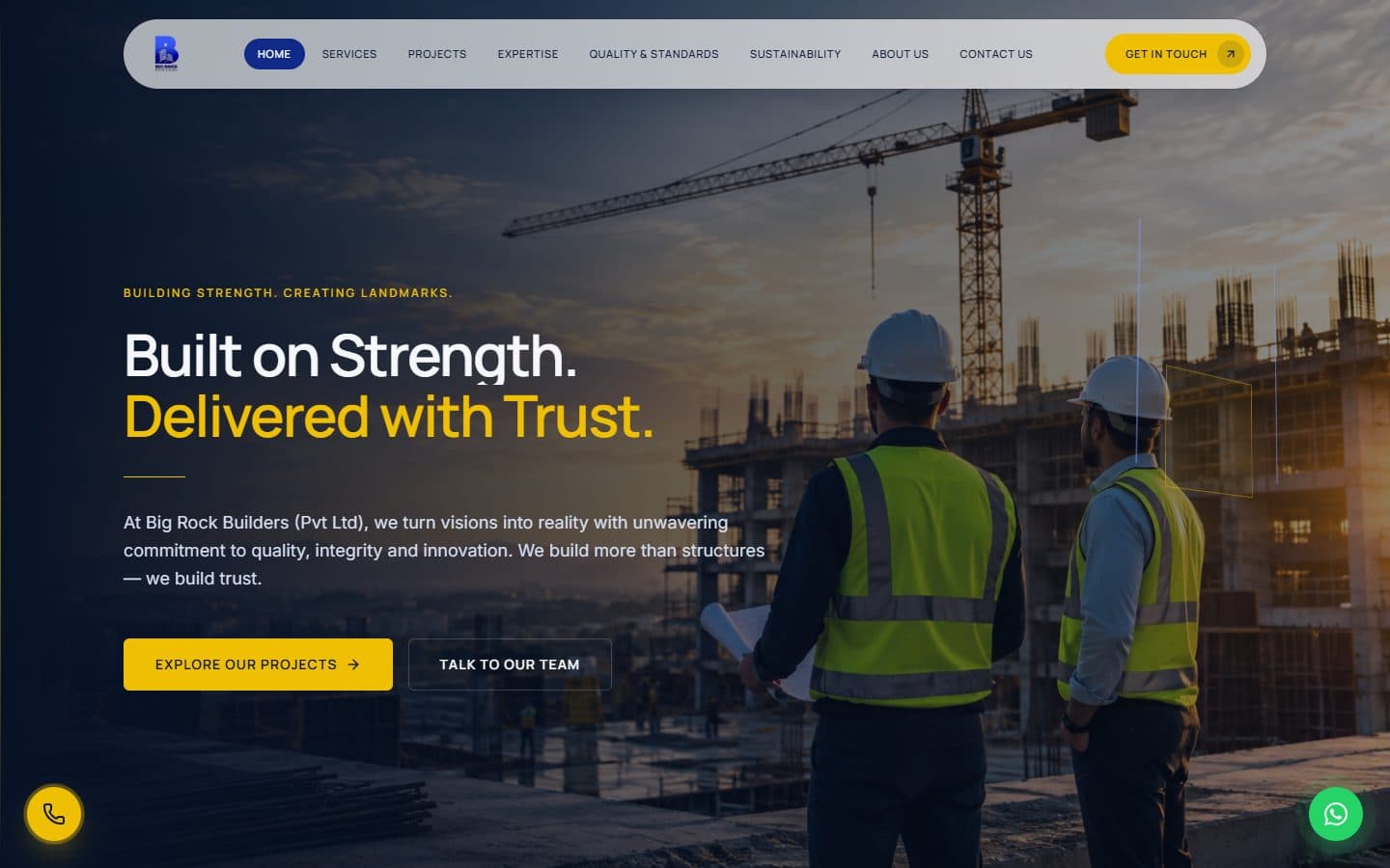 Big Rock Builders website screenshot