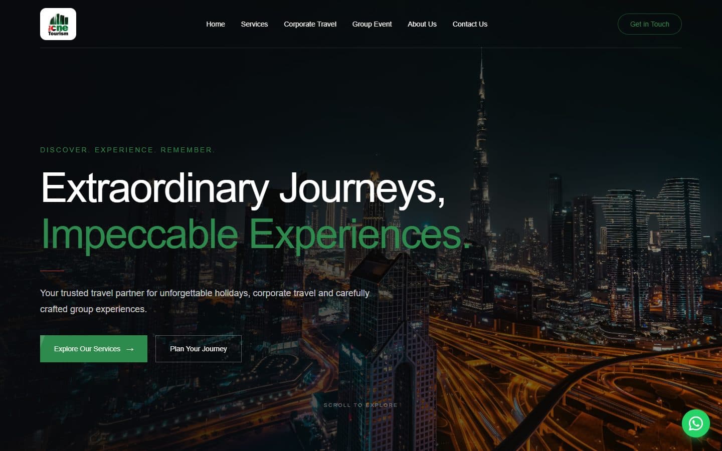 The One Tourism UAE website screenshot